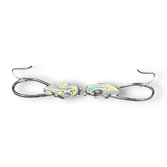 Boho Drop Dangle Earrings Spiral Colorful Marble … - image 6