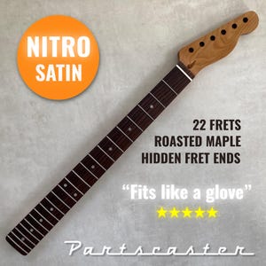 Roasted Maple / Rosewood Telecaster neck - Nitro Satin - Headstock adjusted Dual Action Trussrod - Stainless Steel frets