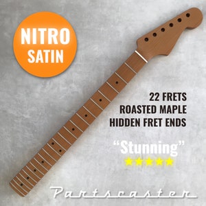 Roasted Maple Stratocaster neck - Nitro Satin - Heel adjusted Dual Action Trussrod - Stainless Steel frets