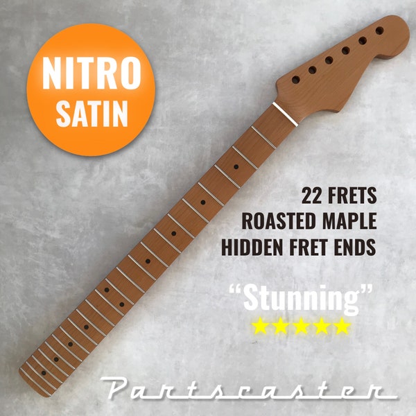 Manche Stratocaster en érable torréfié - Nitro Satin - Trussrod Dual Action ajusté au talon - Extrémités des frettes semi-hémi