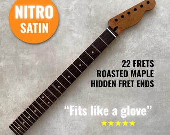 Roasted Maple / Rosewood Telecaster neck - Nitro Satin - Headstock adjusted Dual Action Trussrod - Stainless Steel frets