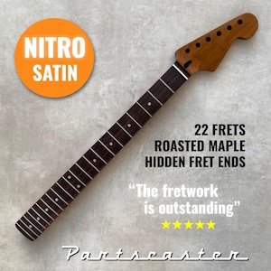 Hals aus geröstetem Ahorn/Rosenholz -Nitro Satin -Edelstahl Bünde -Knochenmutter