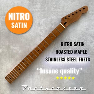 Roasted Maple Telecaster neck - Nitro Satin - Headstock adjusted Dual Action Trussrod - Stainless Steel frets
