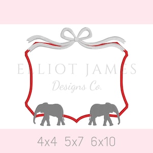Elephant Bow Frame Football Mascot Vintage Machine Embroidery Design