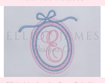 Bow Motif Frame Satin Stitch Heirloom Machine Embroidery Design