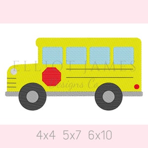 School Bus Sketch Design Back To School Machine Embroidery Design