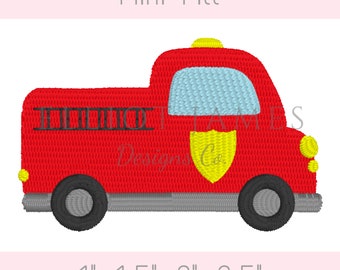 Firetruck Mini Fill Stitch Machine Embroidery Design