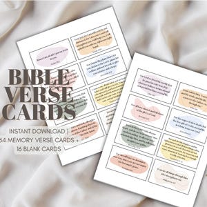 Cartões de Versículos para Memorizar | Cartões de Versículos Bíblicos | Ferramentas para Estudo da Bíblia | Registro de Leitura da Bíblia | Imprimíveis Cristãos | Kit para Quadro de Oração para Imprimir