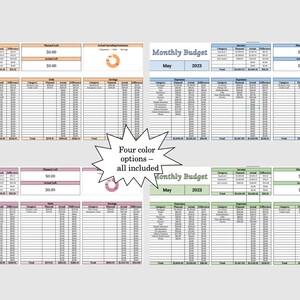 Monthly Budget Template Microsoft Excel Budget Planner Instant Download ...