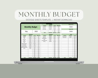 Monthly Budget Template | Google Sheets Budget | Budget Planner | Budget Spreadsheet | Instant Download | Digital Budget | Finance Tracker