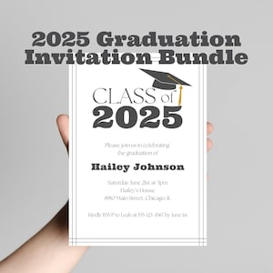 2025 Graduation Invitation Template Bundle | Graduation 2025 | Grad Party 2025 | Party Invite | Customizable Invite | Printable Invitation