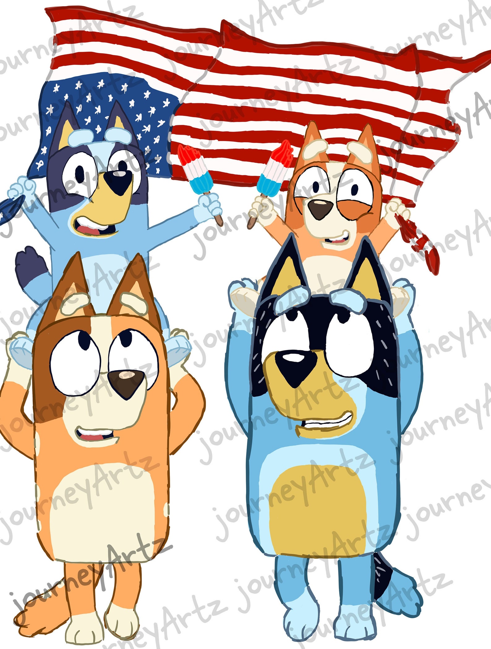 Bluey Bluey PNG Bluey 4th July PNG Bluey Independence Day - Etsy
