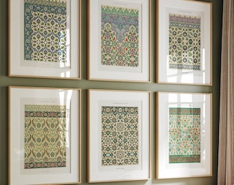 Ensemble d'art mural de galerie de motifs de carreaux arabes (téléchargement numérique)