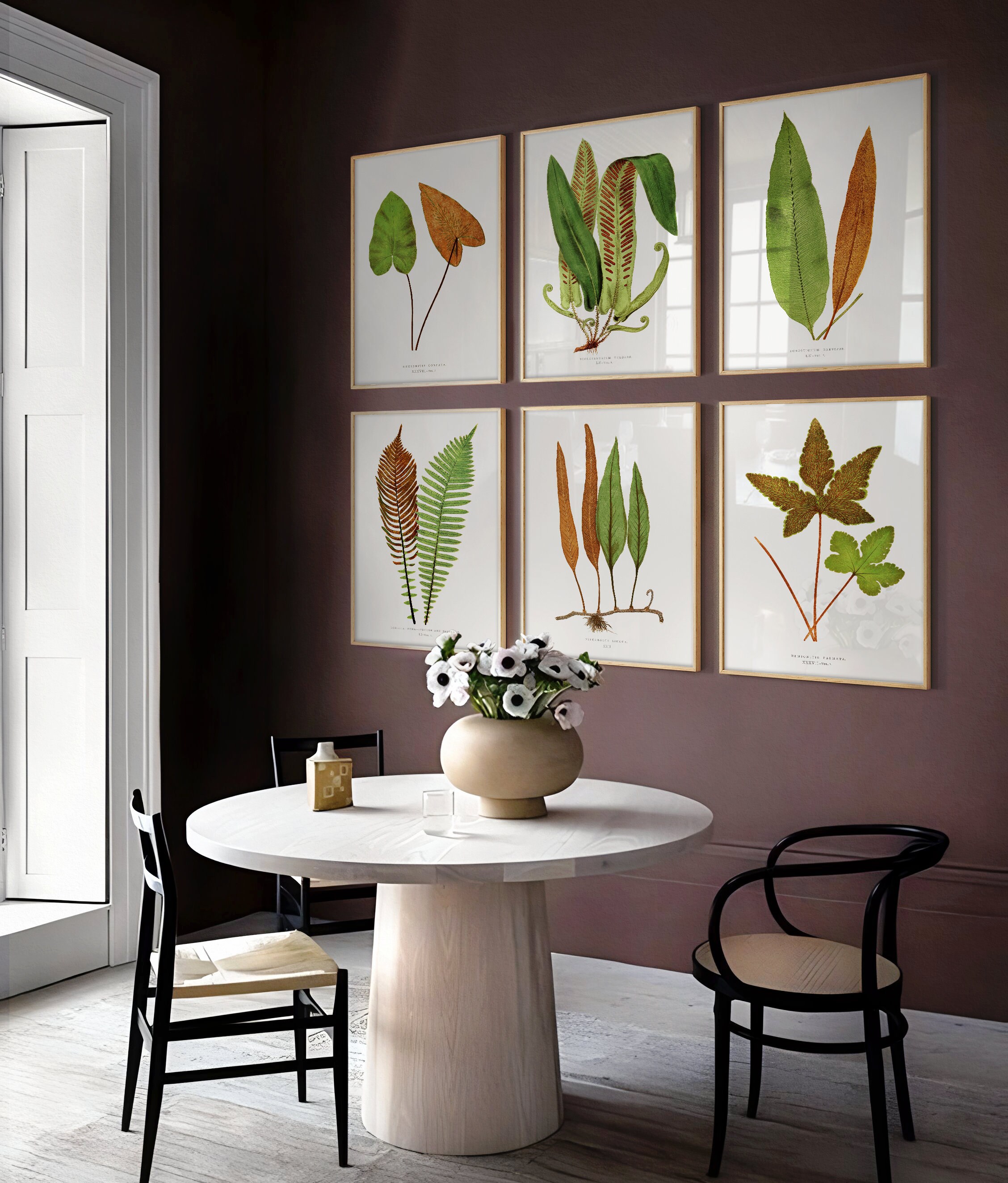 Vintage Fern Botanical Print Set: Green Gallery Wall Art (digital ...