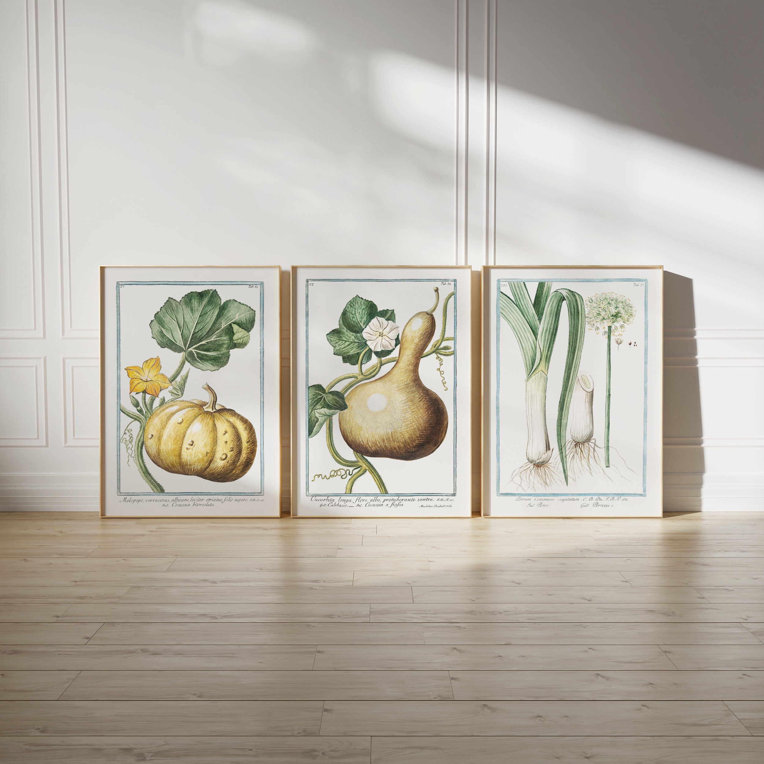 kitchen print set of 2 fruit print vegetable print... Vintage Botanical Kitchen Print Set: Vegetable Garden Art (digital ...