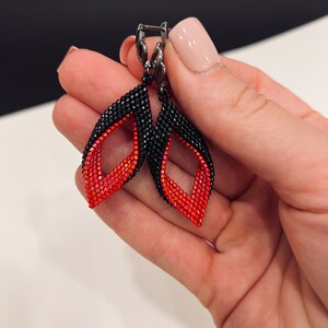 Black & Red Rhombus Earrings