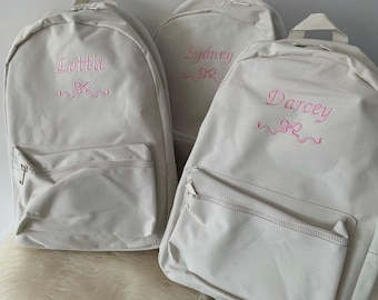 Cream personalised backpack