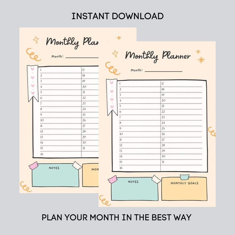 undated-monthly-printable-calendar-monthly-agenda-blank-etsy