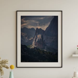 Cinque Torri Dolomitas, Cortina dAmpezzo, Fotografía de paisaje natural, Montañas, DESCARGA DIGITAL, Arte de pared vertical, Descarga instantánea