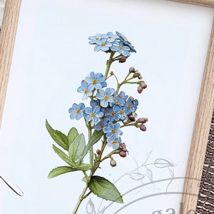 Bleu Forget me not Imprimable, impression numérique myosotis, aquarelle de myosotis, affiche de myosotis, imprimé floral, décoration murale numérique