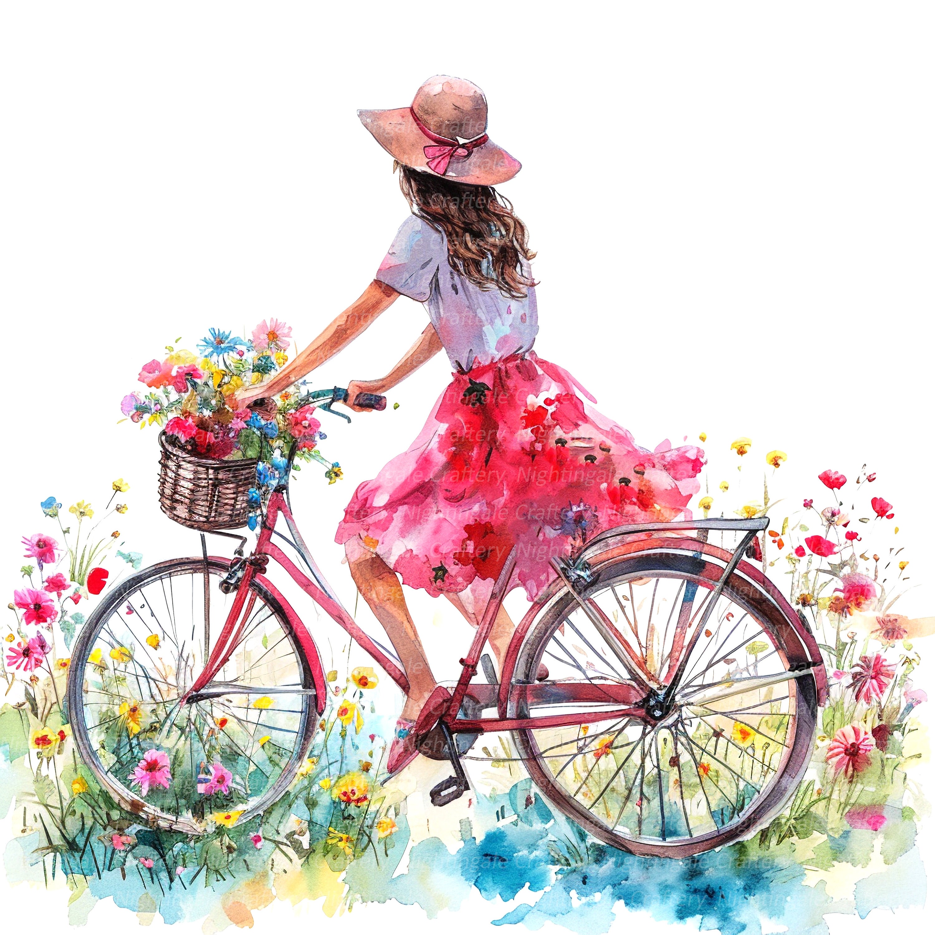 Bike girl paris - Etsy España