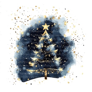 10 cliparts de sapin de Noël, carte de Noël, clipart aquarelle imprimable, fichiers JPG de haute qualité, téléchargement numérique, créations en papier, journaux indésirables