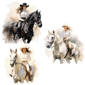 14 Woman Horserider Clipart, Equestrian Clipart, Printable Watercolor clipart, High Quality JPGs Digital download, Paper craft, junk journal