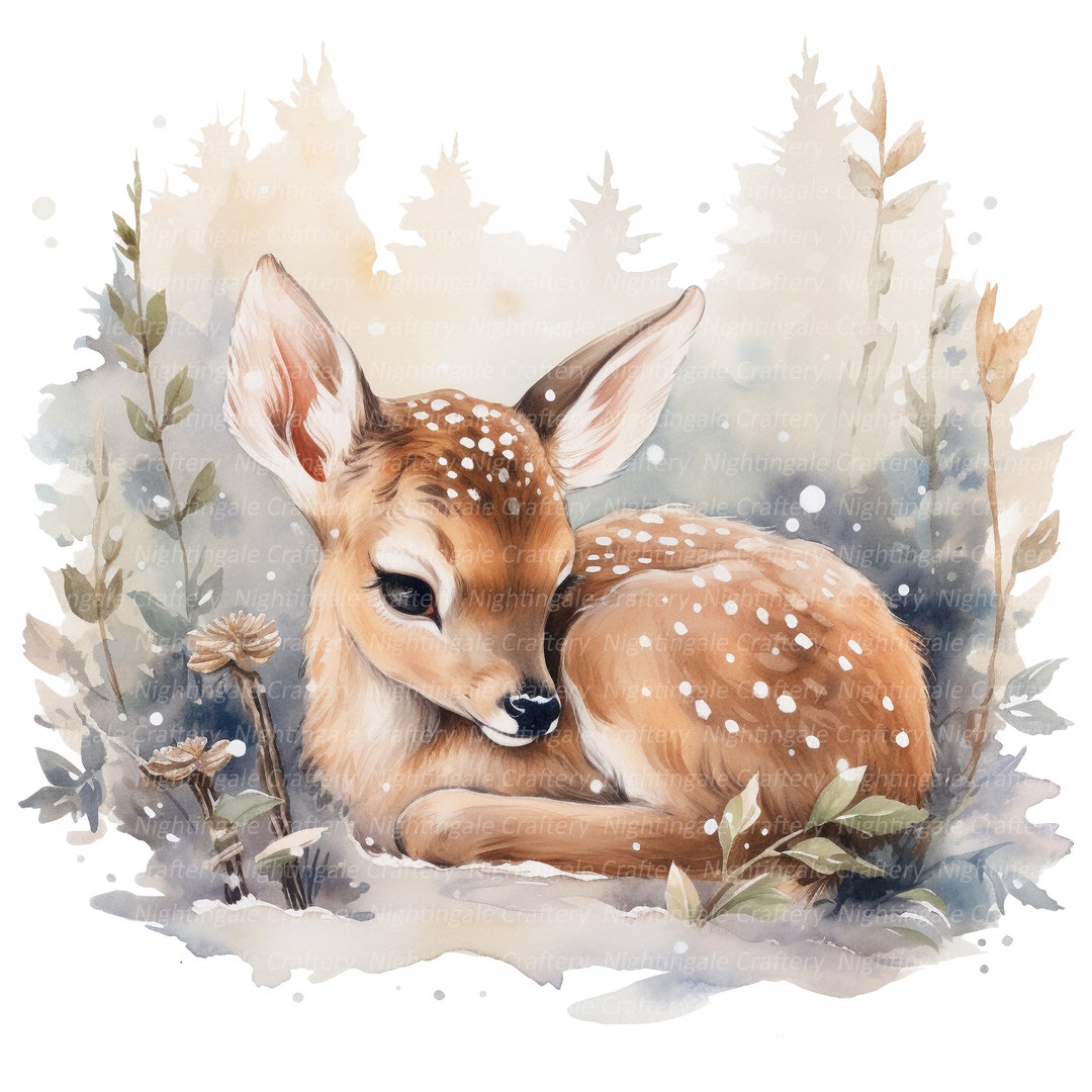 12 Fawn Baby in Winter Clipart, Bemby, Printable Watercolor Clipart, High Quality Jpgs, Digital Download, High Resolution, Paper Crafts - Etsy 12 Fawn Baby in Winter Clipart, Bemby, Printable Watercolor Clipart, High Quality Jpgs, Digital Download, High Resolution, Paper Crafts - Etsy