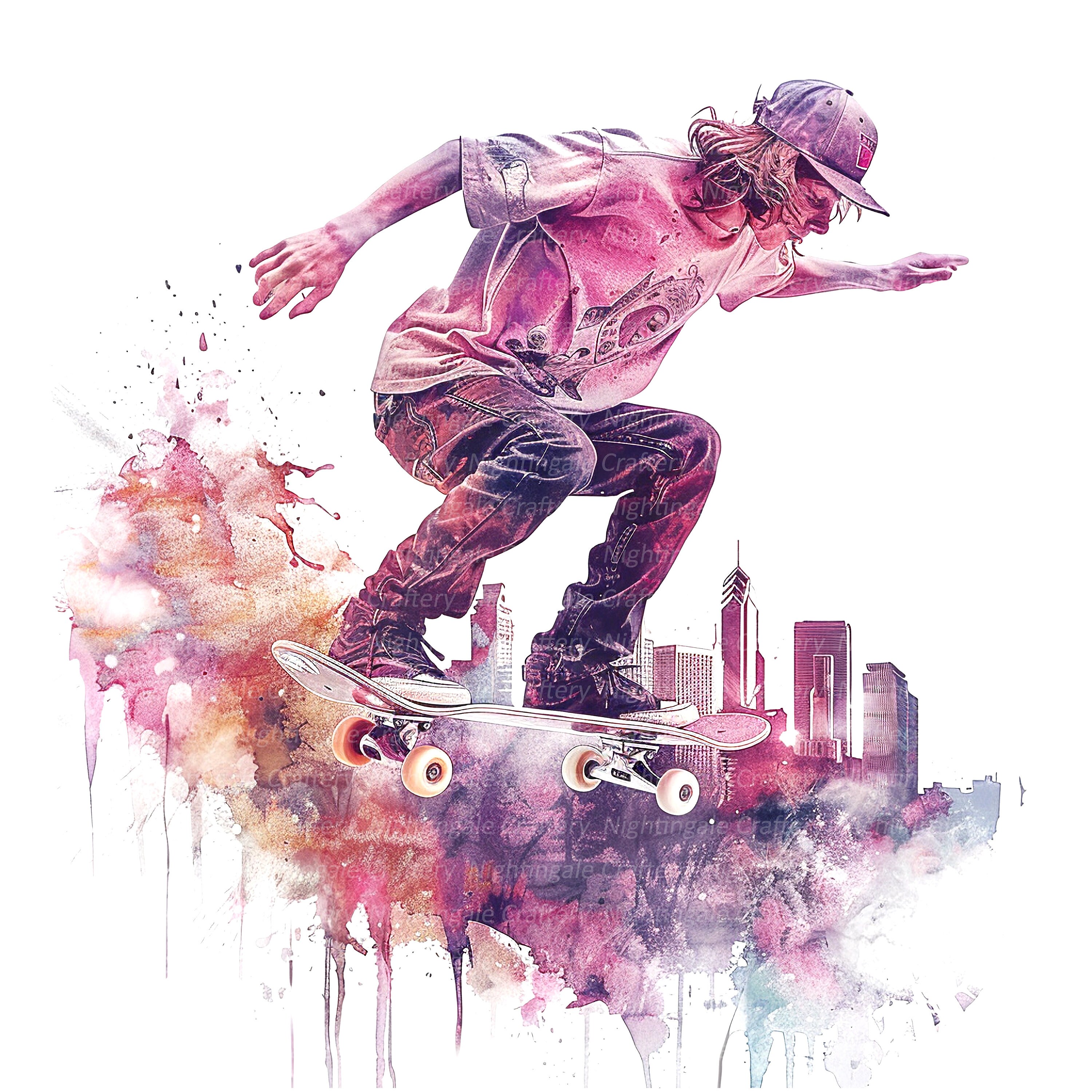 Poster Affiche SKATEBOARD TRICK POSTER SKATE PARC WALL ART