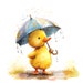 10 Duckling in Rain Clipart, Duckling Rainy, Printable Watercolor ...