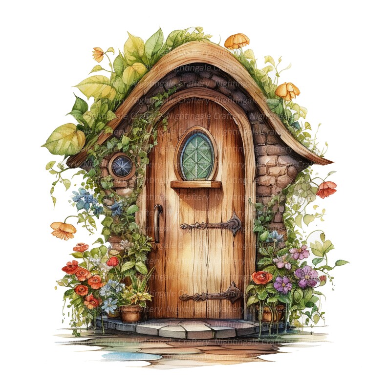 18 Fairy House Doors Clipart Printable Watercolor Clipart - Etsy UK