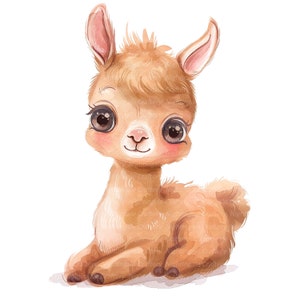 10 Llama Baby Clipart, Llama for Nursery, Printable Watercolor clipart, High Quality JPGs, Digital download, High resolution, Paper craft