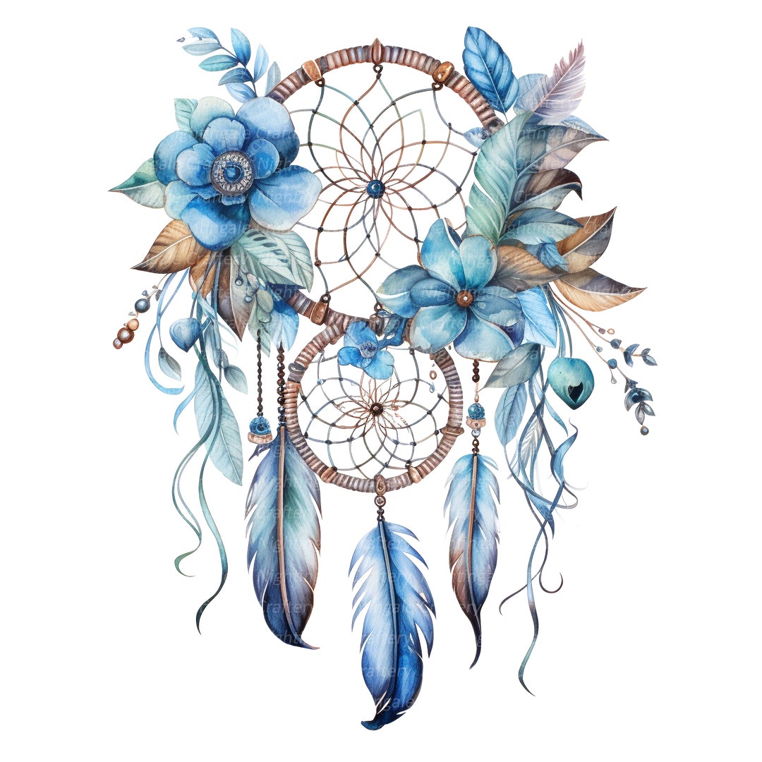 12 Adorable Dreamcatchers Set 2 Clipart, Printable Watercolor Clipart ...