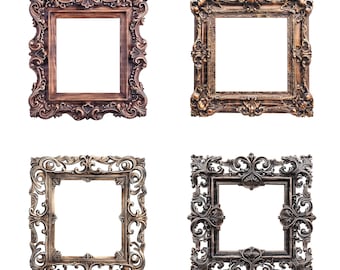 24 Square Frame Clipart, Printable Frame, Frame Decor, High Quality JPGs, Watercolor clipart, Digital download, Paper craft, junk journals