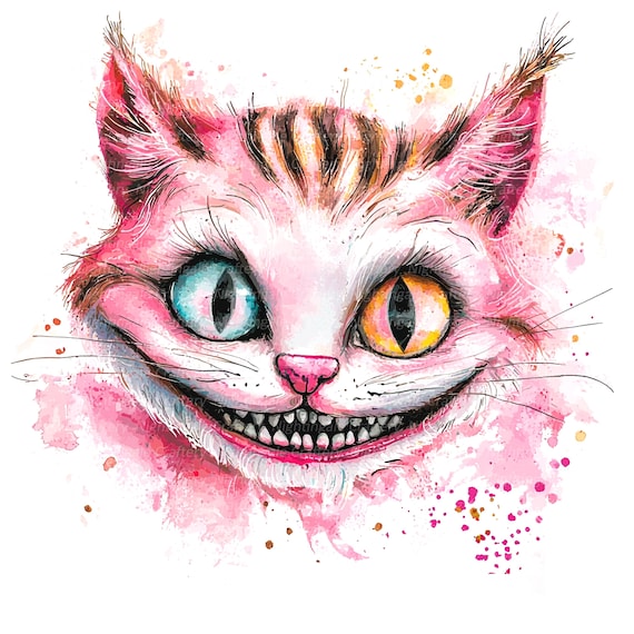 かわいいチェシャ猫のクリップアート10点、不思議の国のアリス、印刷