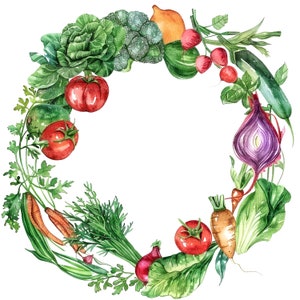 11 Imágenes prediseñadas de corona de verduras, corona de otoño, imágenes prediseñadas digitales, imágenes prediseñadas de acuarela, imágenes prediseñadas imprimibles, descarga digital, artesanía de papel, revistas