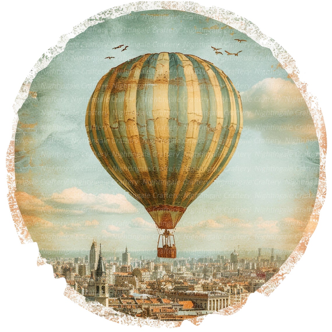 10 Hot Air Balloon Clipart, Vintage Air Balloon, Printable Watercolor ...