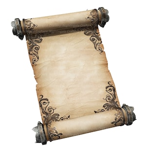 10 Medieval Scroll Clipart, Vintage Scroll, High Quality Pngs