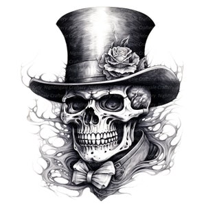 12 schedel met vlinder clipart, schedeltattoo, afdrukbare aquarel clipart, hoge kwaliteit jpg's, digitale download, Paper Craft, junk tijdschriften