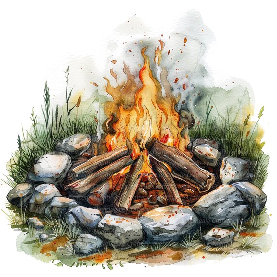 11 焚き火キャンプファイヤー クリップアート、薪クリップアート、印刷