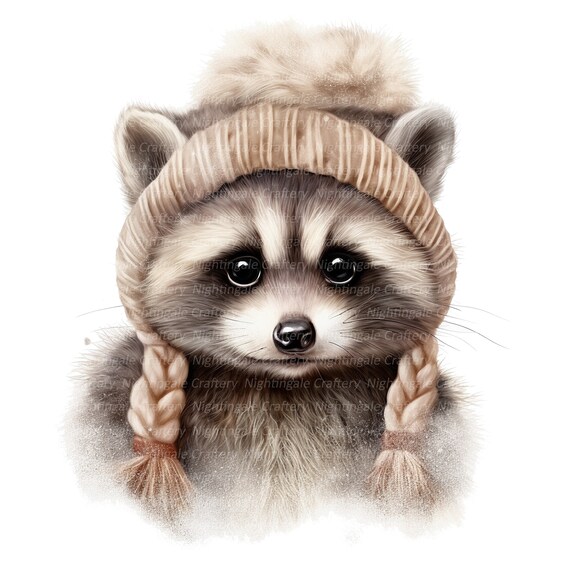 Cute routered Raccoon Pajamas Watercolor