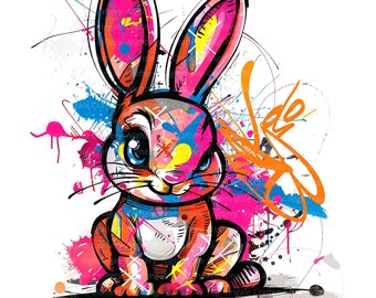 11 ウサギのグラフィティ クリップアート、パンク ウサギ クリップ