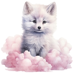 14 Candy Fox, Cute Fox, Arctic Fox Clipart, Digital Clipart, Watercolor clipart, High Quality JPGs, Printable clipart, Digital download