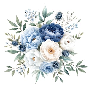 8 Pfingstrosen Bouquet Clipart, Hochzeitsstrauß, druckbare Aquarell Clipart, hochwertige JPG / PNGs, digitaler Download, Papiermodell, Junk Journal