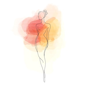 10 elegantes obras de arte de pared de mujeres, arte lineal de mujeres, clipart de acuarela imprimible, JPG de alta calidad, descarga digital, manualidades de papel, diarios basura