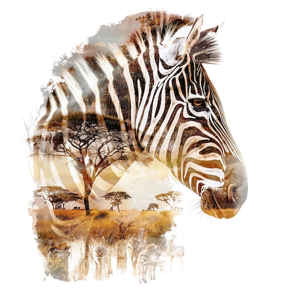 絵画 Zebrappy Hybrid Giraffe Zebra - Giclee Print of Original Watercolour