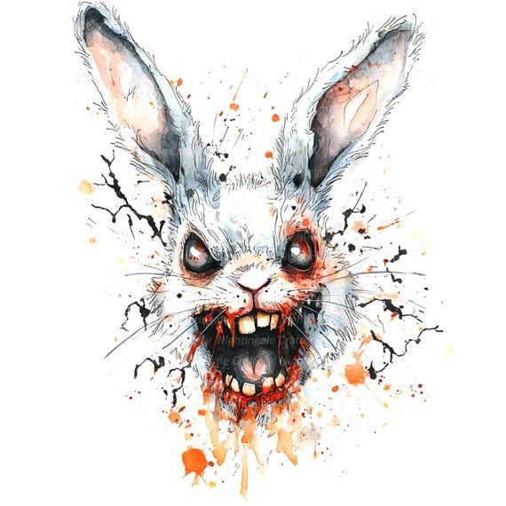 12 怖いウサギのクリップアート、ハロウィーンのクリップアート