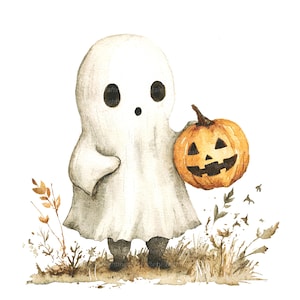 12 Halloween Ghost clipart, afdrukbare aquarel clipart, hoge kwaliteit jpg&#39;s, digitale download, scrapbooking, papier ambacht, junk tijdschriften