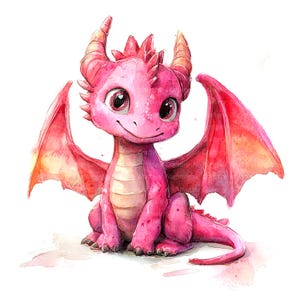 10 Baby Drache Clipart, druckbare Aquarell Clipart, hochwertige JPGs, digitaler Download, Papiermodell, Junk Journals