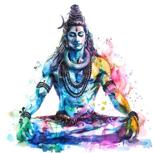 10 The Shiva God Clipart, clipart hindouisme, clipart aquarelle imprimable, JPG/PNG de haute qualité, téléchargement numérique, créations en papier, journal indésirable